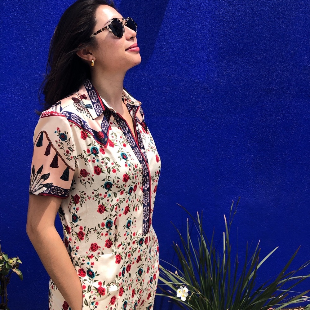 Sandro Cream Floral Jumpsuit